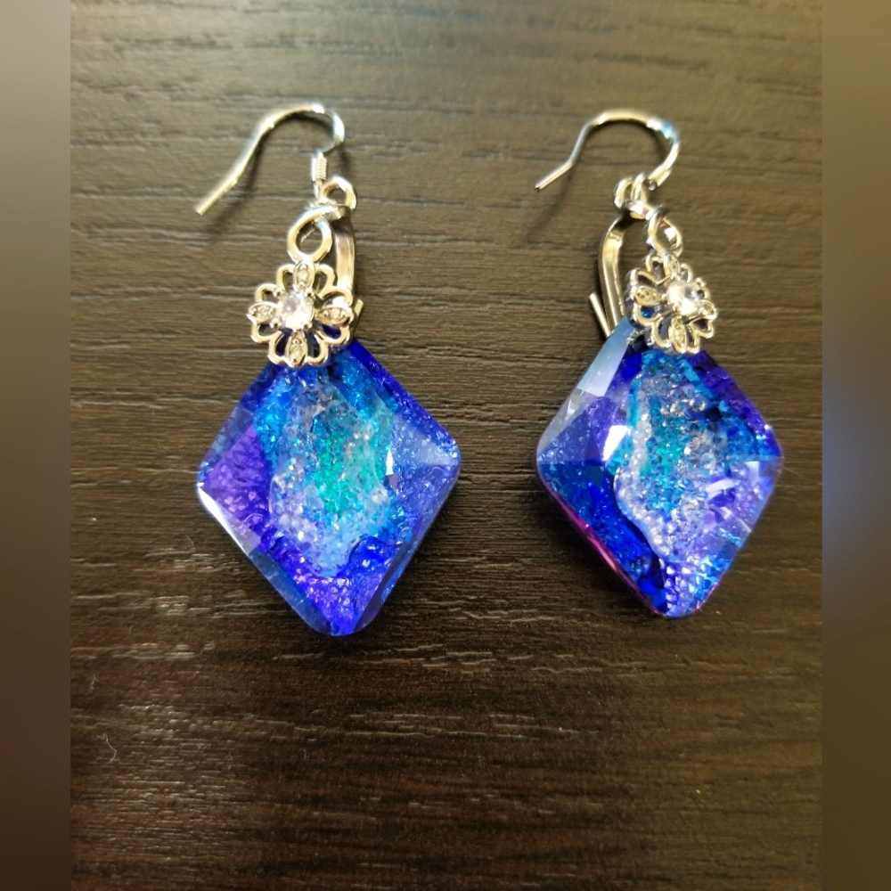 Large Swarovski Diamond Crystals Earrings